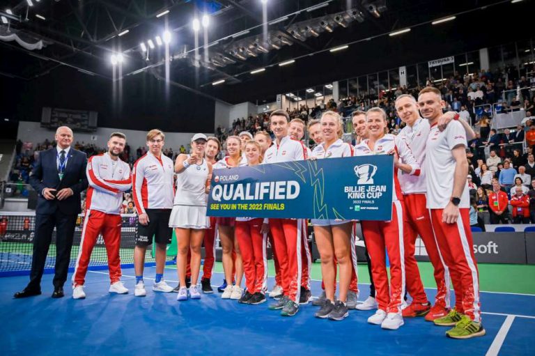 W Radomiu po wygranej z reprezentacja Rumunii Polki mogły świętować awans do finałowego turnieju Billie Jean King Cup w Glasgow. Fot. Michał Jędrzejewski