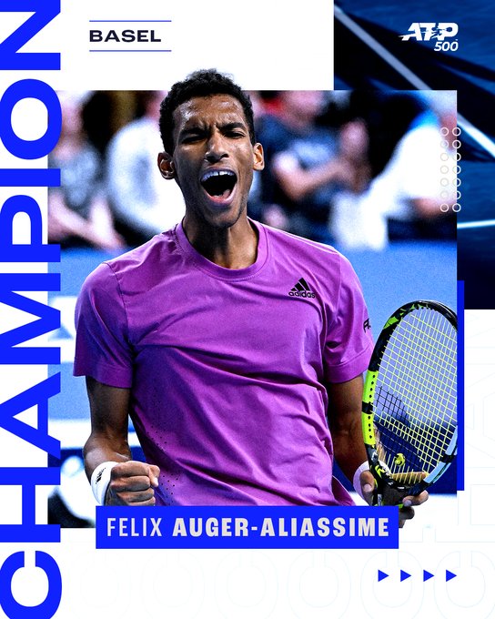 Tytuł w Bazylei wywalczył Felix Auger-Aliassime. Grafika/Fot. ATP Tour/Swiss Indoor Basel 2022
