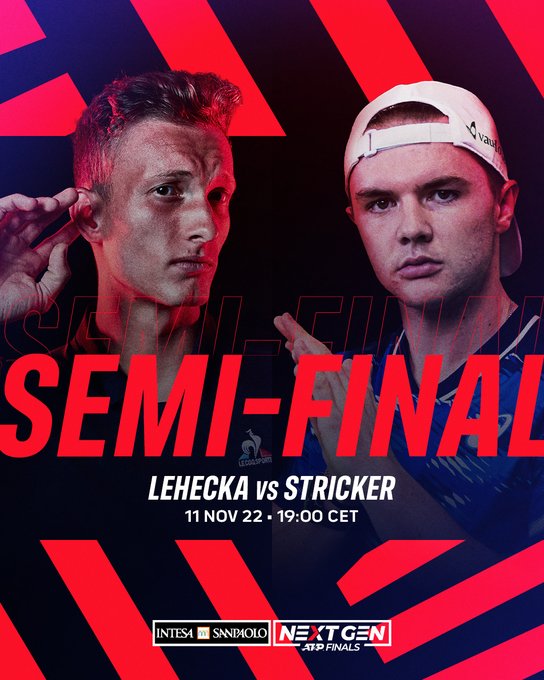 W pierwszym półfinale zagrają Jiri Lehecka i Dominic Stricker. Fot. 2022 Next Gen ATP Finals
