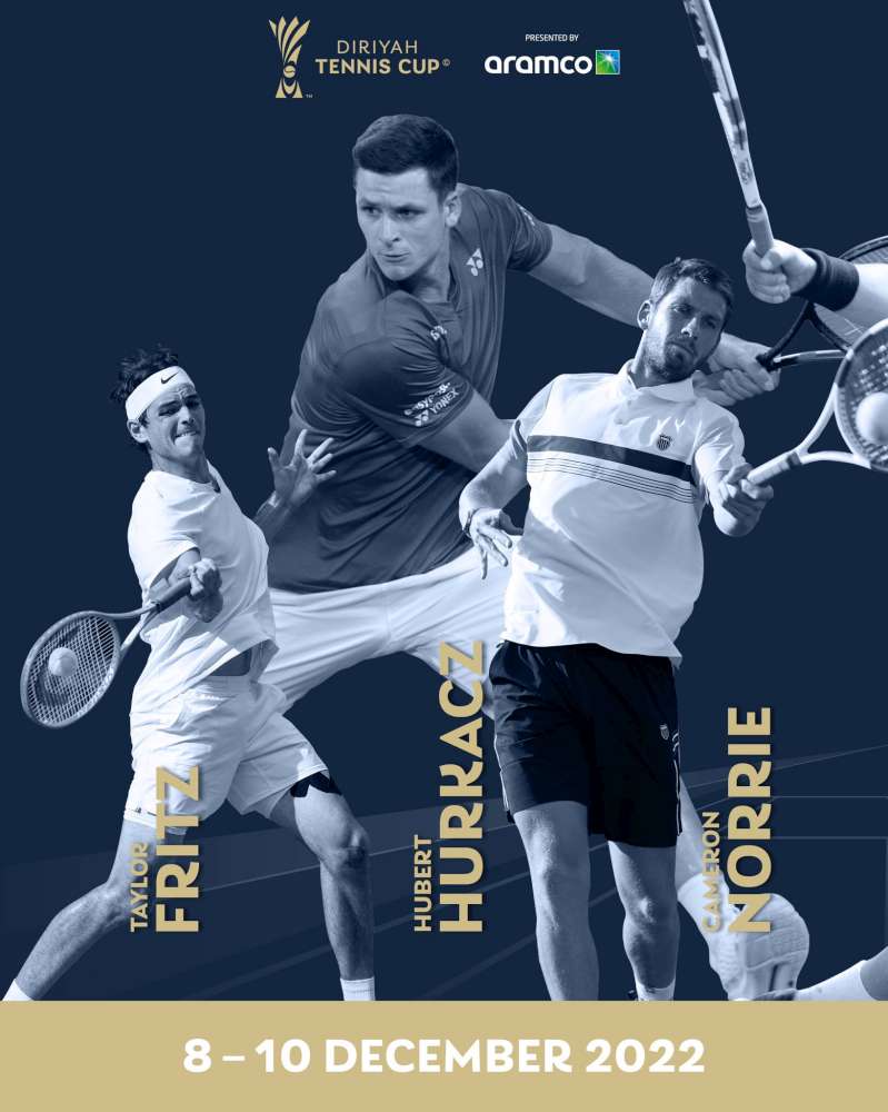 Jeden z oficjalnych plakatów turnieju w Dubaju. Grafika/Fot. Diriyah Tennis Cup