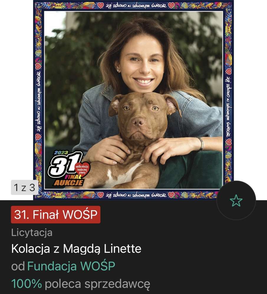 Można wylicytować kolację z Magdą w ramach Wielkiej Orkiestry Świątecznej Pomocy.