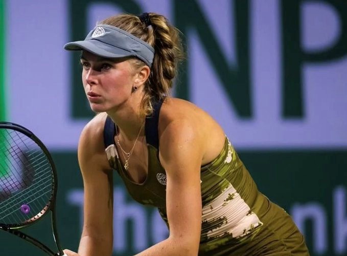 Magdalena Fręch wykorzystała nieoczekiwaną szansę gry w turnieju głównym Miami Open i awansował do III rundy. Fot. BNP Paribas Open 2023/WTA Tour