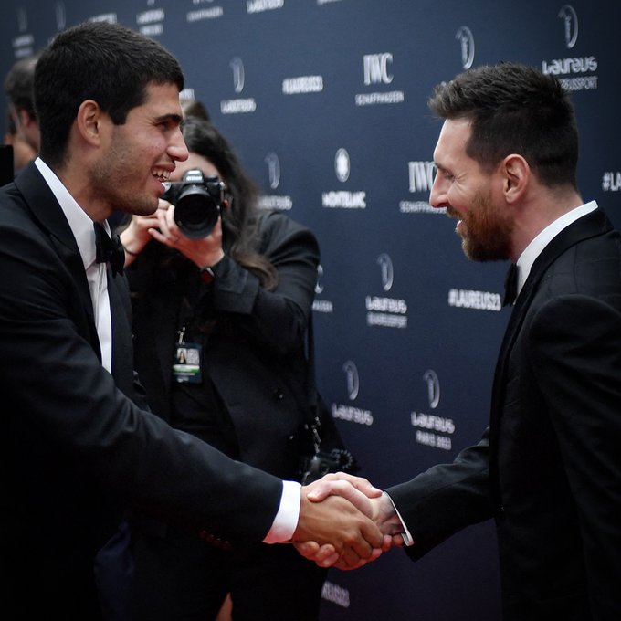 Carlos Alcaraz i Lionel Messi. Fot. ATP/Gala Laureus