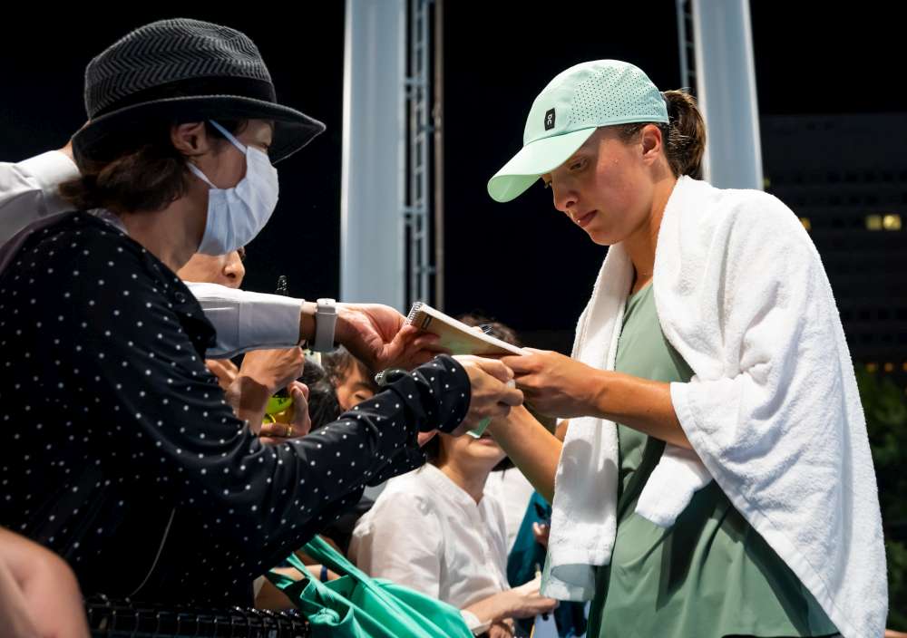 W debiucie w turnieju w Tokio Iga Świątek odniosła zwycięstwo, pokonując Japonkę Mai Hontamę. Fot. Toray Pan Pacific Open 2023/WTA