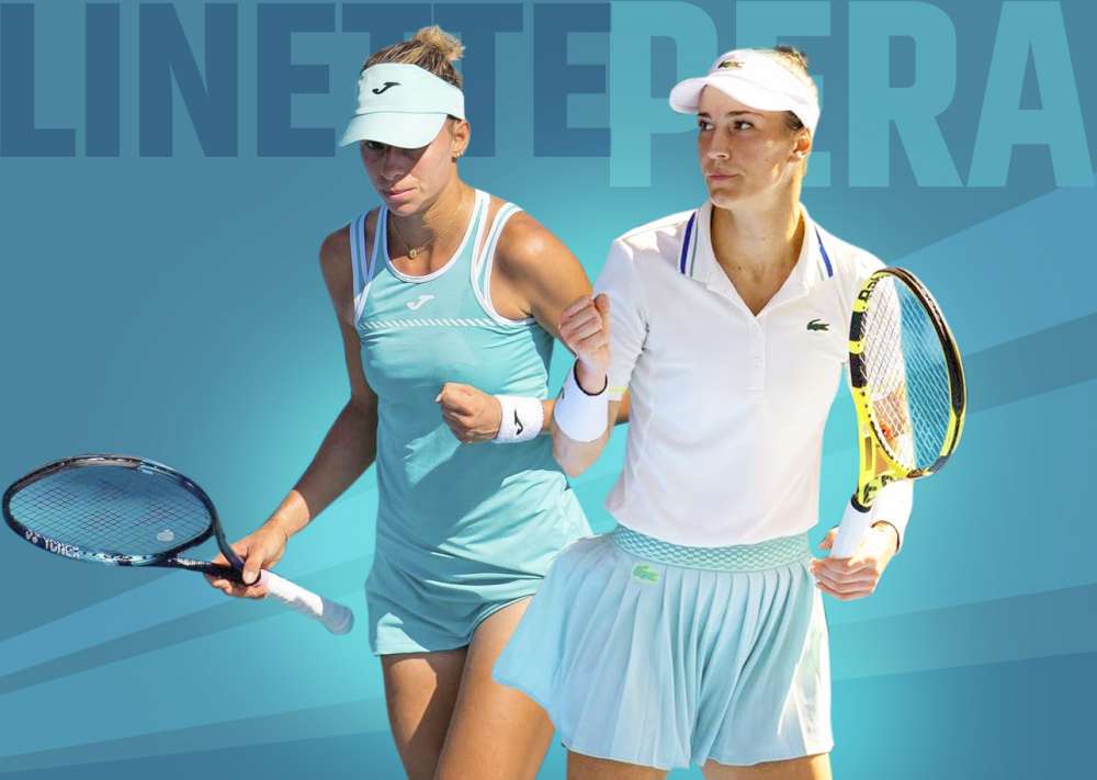 Magda Linette i Bernarda Pera przegrały w ćwierćfinale gry podwójnej turnieju w Brisbane. Grafika Tenis Magazyn