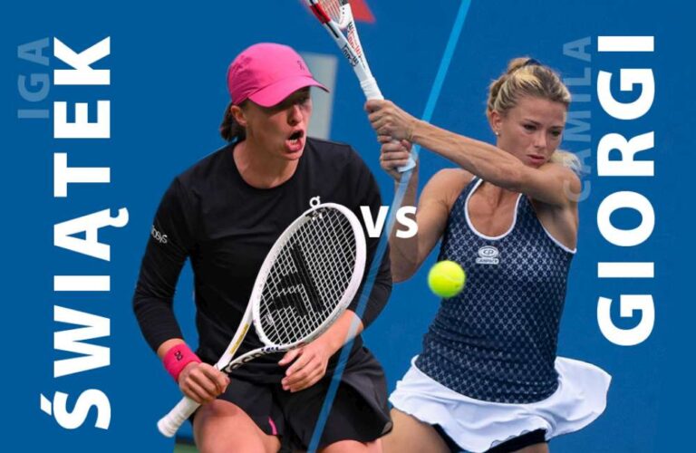 Mecz Igi Świątek z Camilą Giorgi bedzie drugim starciem obu tenisistek. Grafika Tenis Magazyn