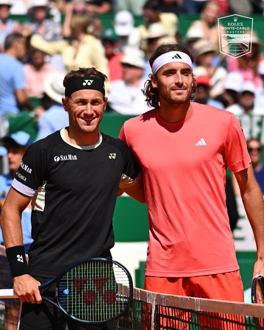 Casper Ruud i Stefanos Tsitsipas. Fot. Rolex Monte-Carlo Masters