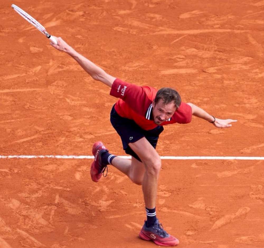 Daniił Miedwiediew przegrał z Karenem Chaczanowem. Fot. Rolex Monte-Carlo Masters