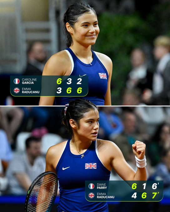Wygrane Emmy Raducanu w grze pojedynczej walnie przyczyniły się do końcowego triumfu reprezentacji Wielkiej Brytanii. Fot. Billie Jean King Cup