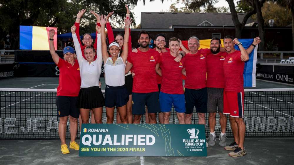 Tak z wygranej cieszyły się Rumunki. Fot. Billie Jean King Cup