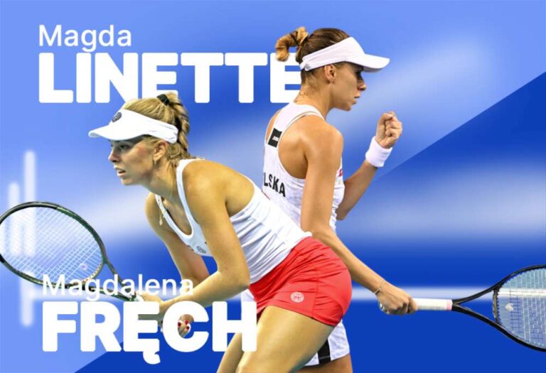 Magda Linette i Magdalena Fręch zagrają w ćwierćfinale turnieju w stolicy Czech Pradze. Fot. WTA Tour/Grafika Tenis Magazyn