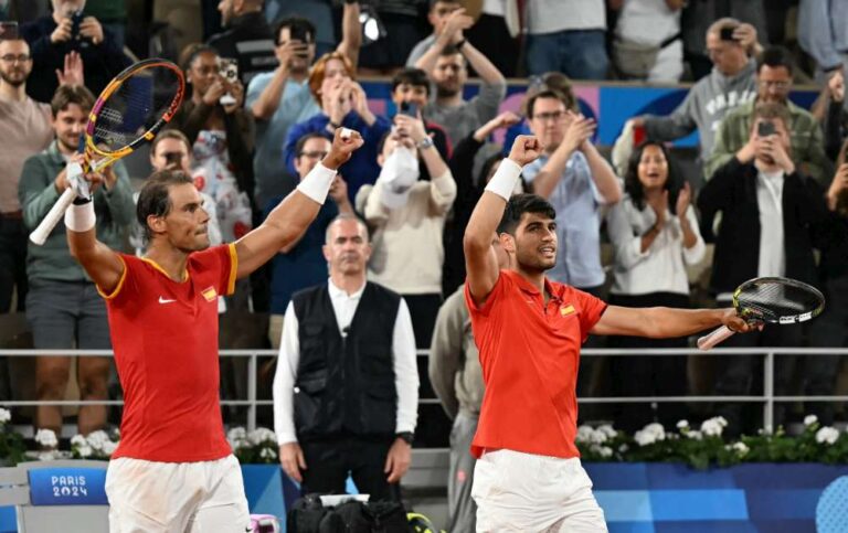 Para hiszpańska Carlos Alcaraz/Rafael Nadal wygrała po kapitalnym widowisku i świetnej grze. Fot. Paris 2024 Olympics/ATP Tour
