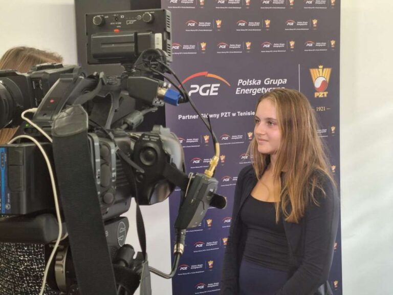 Monika Stankiewicz w trakcie udzielania wywiadu. Fot. PZT