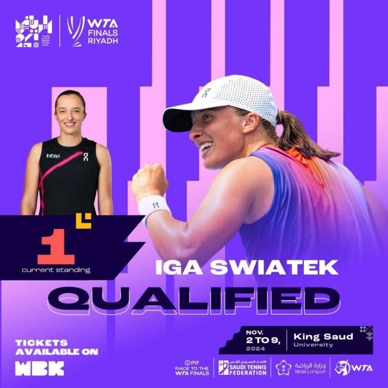 W Rijadzie w turnieju WTA Finals ma wystąpić Iga Świątek, która broni tytułu. Grafika WTA Finals 2024