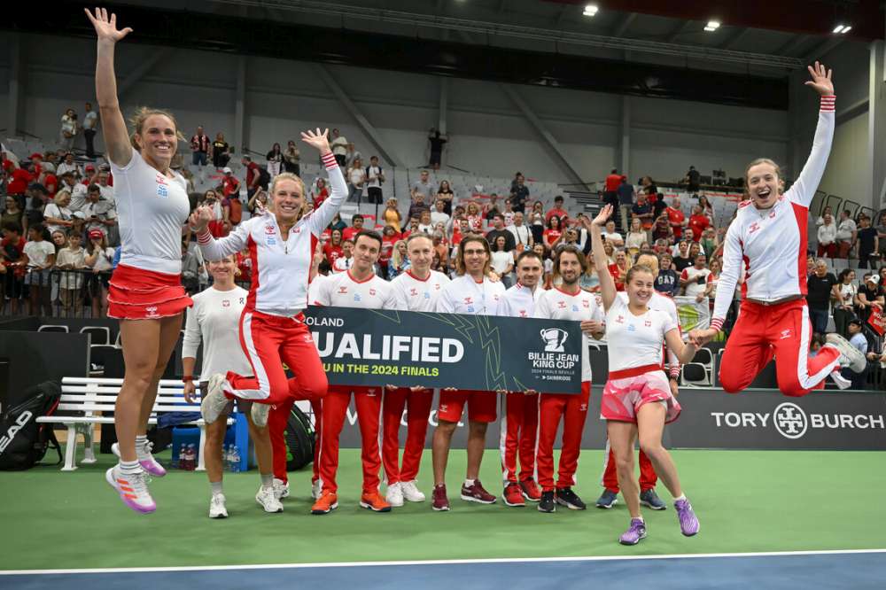 W Biel w kwietniu 2024 Polki pokonały Szwajcarki i awansowały do turnieju finałowego Billie Jean King Cup 2024. Fot. Monika Piecha