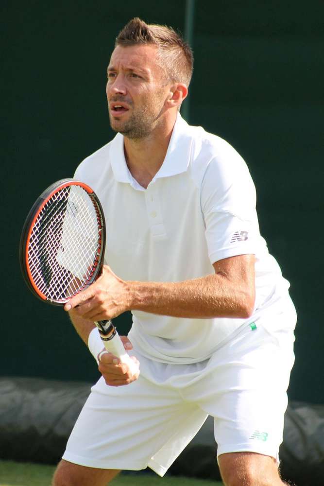 Michał Przysiężny na kortach Wimbledonu. Fot. Archiwum prywatne M. Przysiężny