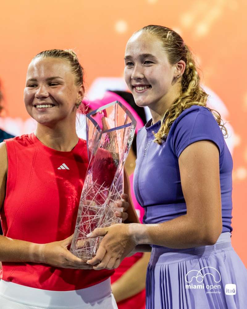 Mirra Andriejewa i Diana Shnaider wygrały w Miami turniej w grze podwójnej kobiet. Fot Miami Open 2025/WTA Tour