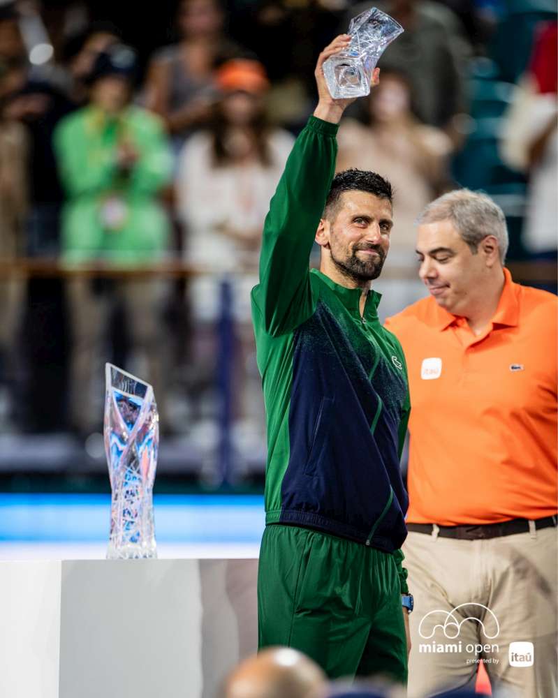 W najnowszym rankingu ATP singlistów Novak Djoković zachował piątą lokatę. Fot Miami Open 2025/ATP Tour