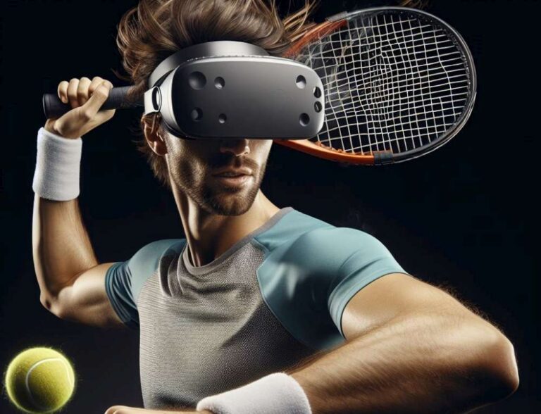 Tenis, choć jest jedną z najbardziej osadzonych w tradycji dyscyplin, już dawno w kwestii nowoczesnych technologii sięga po nowe. Zdjęcie wygenerowane przez AI