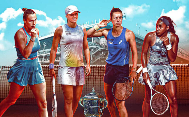 W czwartkowych półfinałach Aryna Sabalenka zmierzy się z Igą Świątek, zaś Cori Coco Gauff zagra z Lois Boisson. Graf. Roland Garros