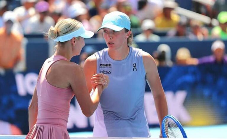 Iga Świątek pokonała Anastazję Potapową i zameldowała się w trzeciej rundzie turnieju w Cincinnati. Fot. David Kozubek/Tenis Photo