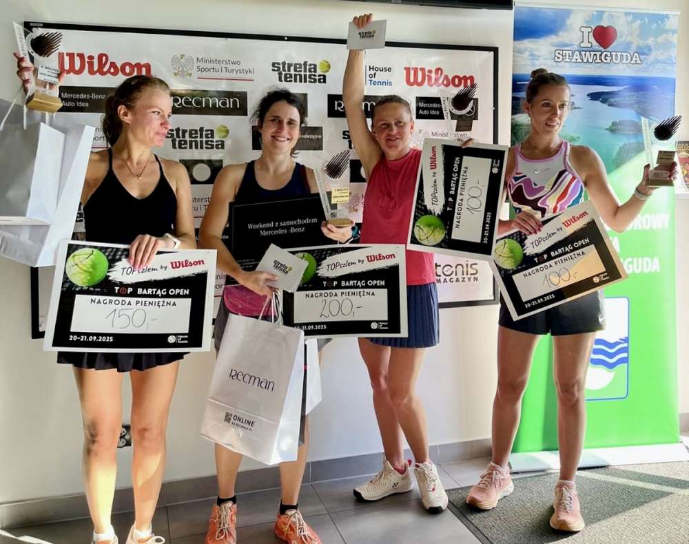 Tenisistki, które stanęły na podium w grze pojedynczej. Fot. TOP Bartąg Open 2025