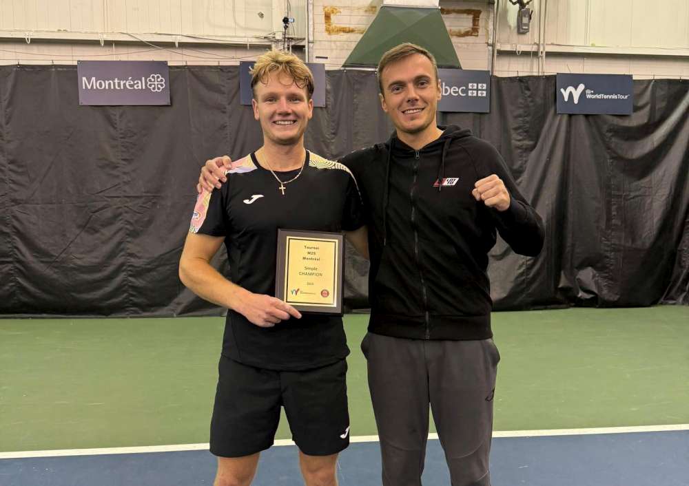 Maks Kaśnikowski z trenerem Kacprem Zukiem. Fot. Archiwum prywatne M. Kaśnikowski