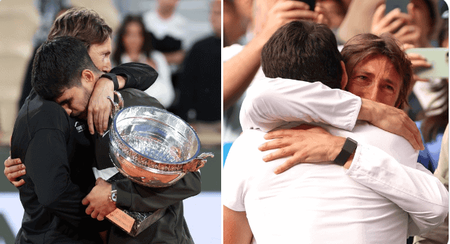 Carlos Alcaraz i Juan Carlos Ferrero. Fot. Media społecznościowe C. Alcaraz