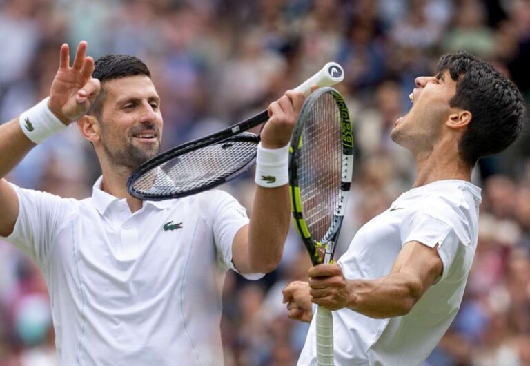 W finale wielkoszlemowego Australian Open 2026 w rywalizacji mężczyzn w grze pojedynczej zagrają Novak Djoković i Carlos Alcaraz. Fot. Wimbledon 2024