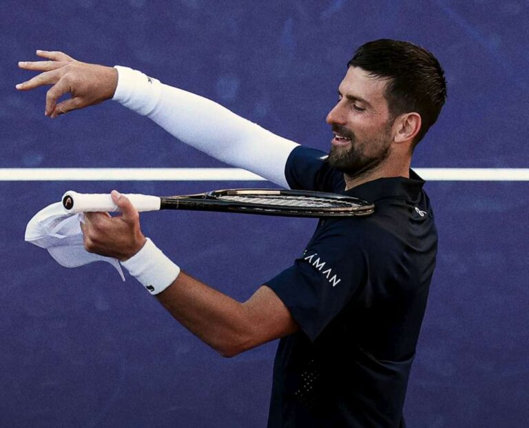 Ponownie bardzo trudną przeprawę miał Novak Djokovic, który tak jak w meczu z Kamilem Majchrzakiem dopiero w trzech setach pokonał Amerykanina Aleksandara Kovacevica. Fot. BNP Paibas Open 2026/ATP Tour