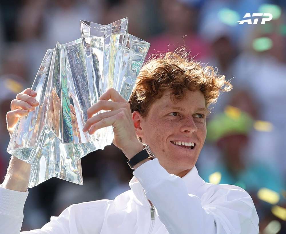 Jannik Sinner pokonał w finale turnieju na Florydzie Czecha Jiriego Leheckę 6:4, 6:4. Fot Miami Open 2026/ATP Tour
