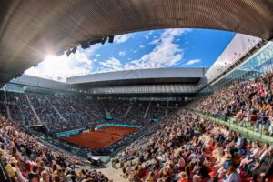 Caja Mágica to kompleks tenisowy w Parku Liniowym Manzanares w Madrycie, gdzie rozgrywany będzie turniej Mutua Madrid Open 2026. Fot. Mutua Madrid Open 2026