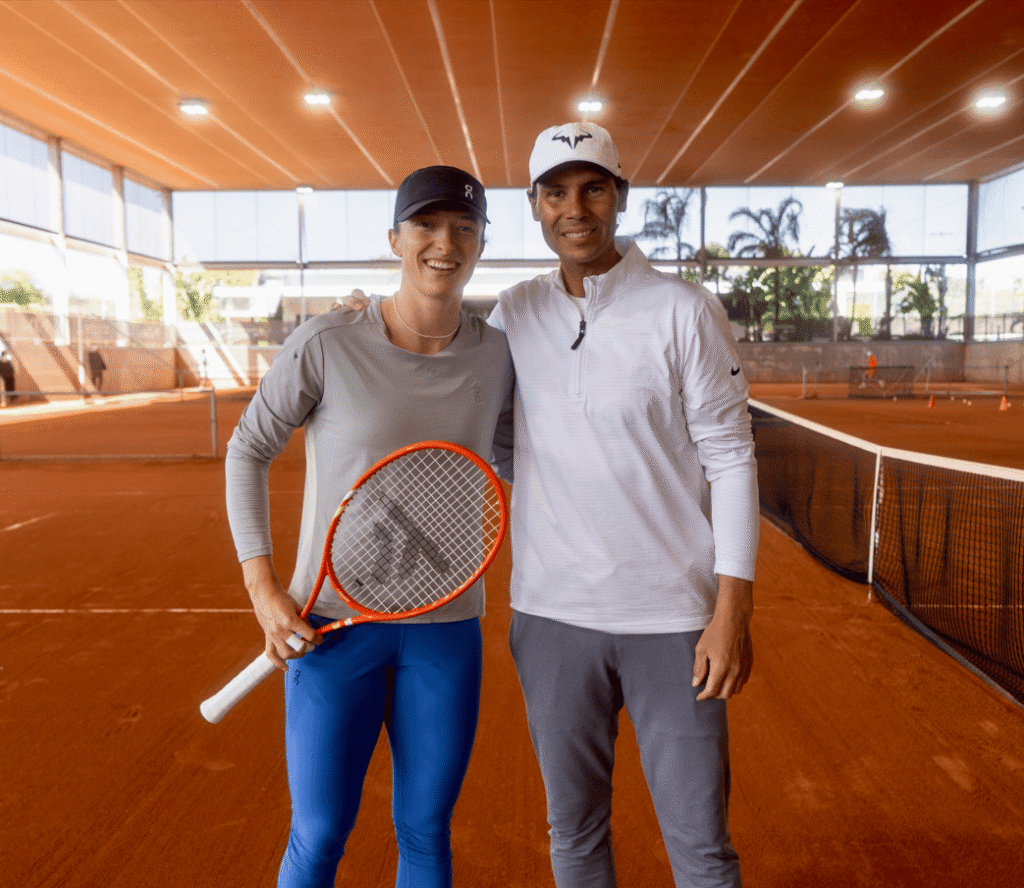Iga Świątek i Rafael Nadal. Fot. @RafaelNadal/Media społecznościowe