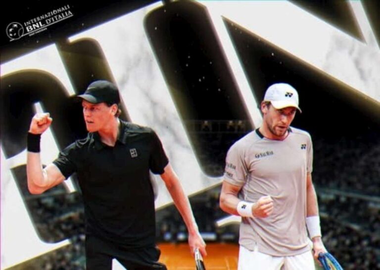 Przeciwnikiem Norwega Caspera Ruuda w niedzielnym finale będzie wielki faworyt turnieju Włoch Jannik Sinner. Fot. Internazionali BNL d'Italia 2026/ATP Tour