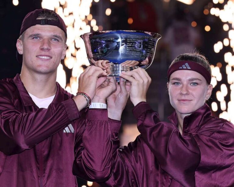 Karolina Muchova i Jakub Mensik zdobyli tytuł mistrzowski w grze mieszanej podczas wielkoszlemowego turnieju tenisowego US Open 2026. Fot. US Open 2026