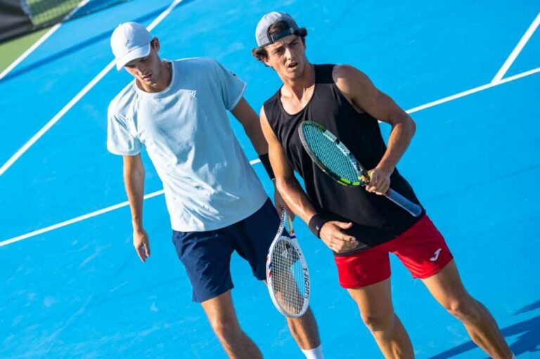 Z awansu do ćwierćfinału wywalczonego na korcie mogła się cieszyć marokańsko-polska para Younes Lalami Laaroussi/Filip Pieczonka. Fot. Paweł Rychter/Mazovia Open 2026