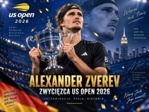 Dla Alexandra Zvereva był to pierwszy tytuł w Nowym Jorku i drugi triumf wielkoszlemowy w karierze. Fot. Wygenerowane przez AI