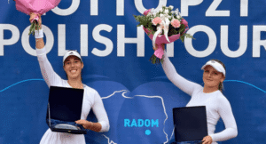 Oriana Gniewkowska i Niemka Annemarie Lazar wygrały turniej gry podwójnej ITF W15 w Radomiu. Fot. LOTTO PZT Polish Tour